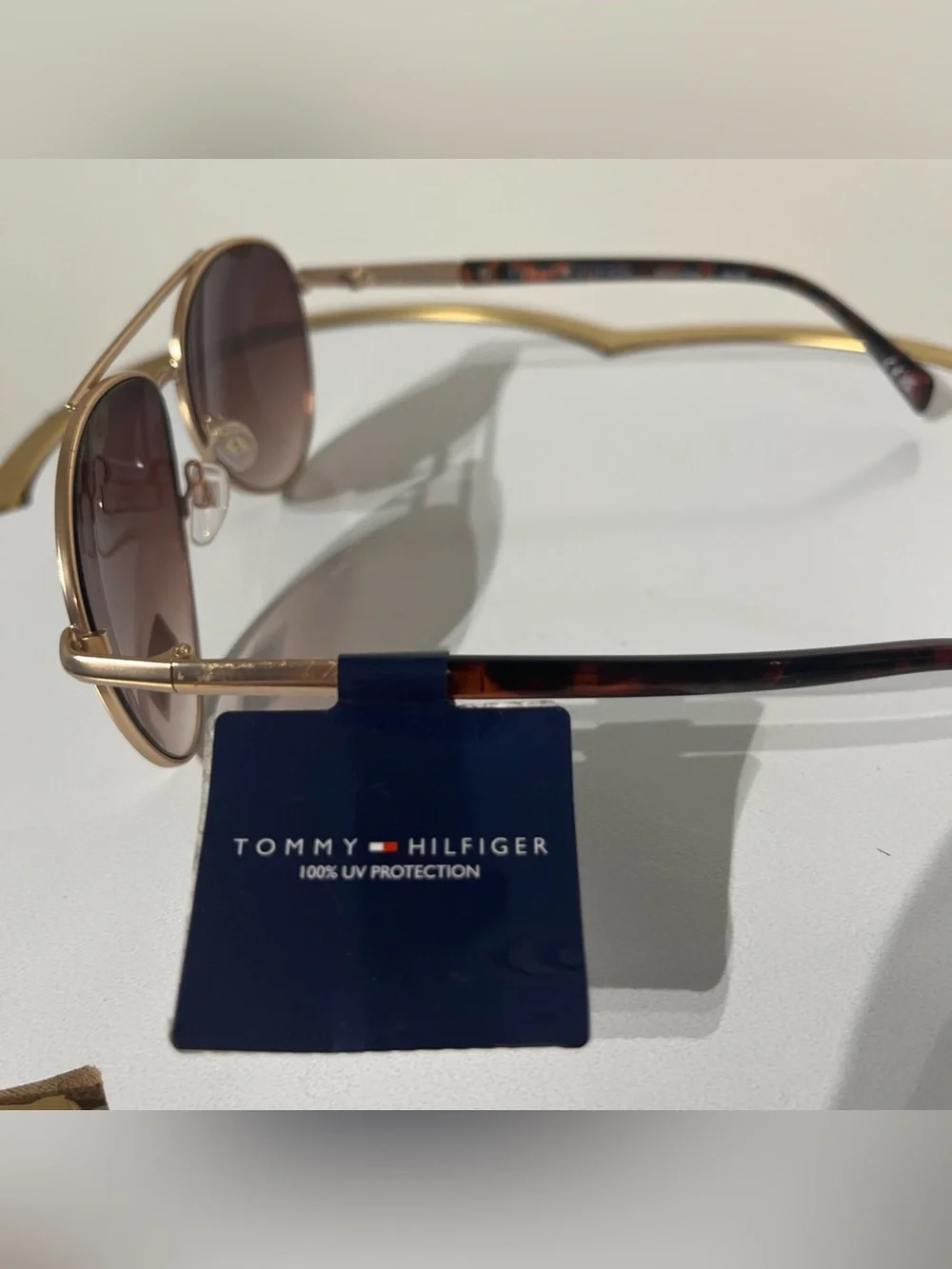 Tommy Hilfiger Aviator Sunglasses NWT Tortoise shell color